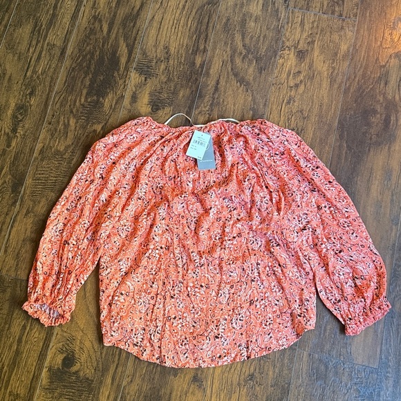 NWT Wit And Wisdom Floral Print orange top size XL (J10) - Picture 7 of 9